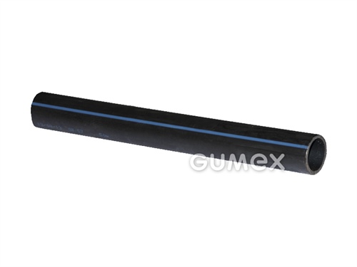 PE-Rohr HD100, 1/2", (20x1,9mm), 16bar, Polyethylen, schwarz mit blauen Streifen, 